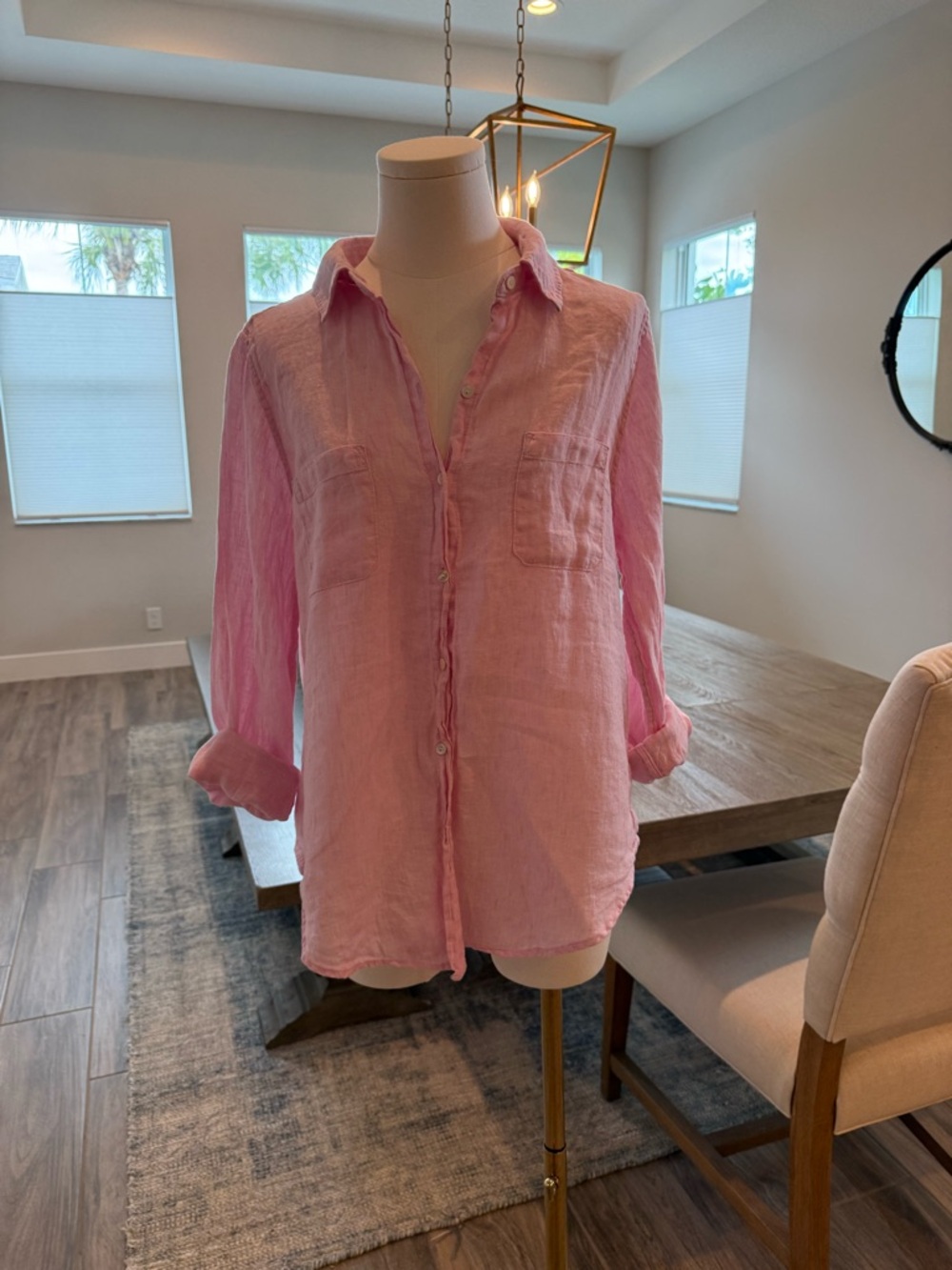Lilly Pulitzer Linen Light Pink Button-Down Shirt - Like new!